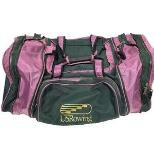 Vintage Retro US Canoe & Kayak Team Rowing Duffle Bag 90's Y2K Green Purple